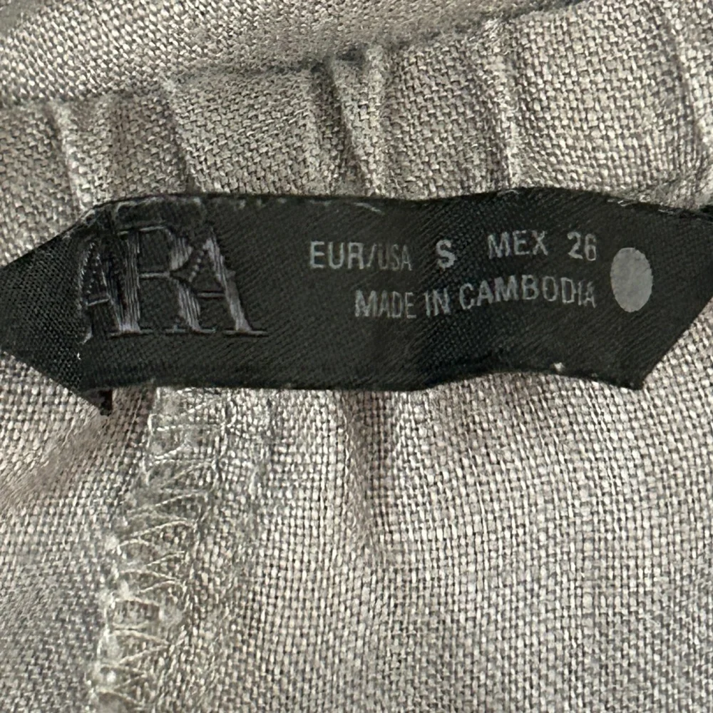 Zara Silver Gray linen wide leg pants size S